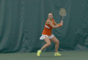 Gabriela Knutson won her singles and doubles matches against North Carolina State and her doubles match against Duke, each matches she lost. 